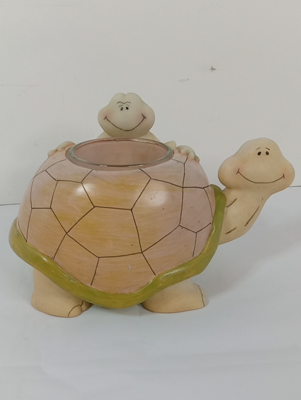 Vintage 1998 C.M.I. Designs Turtle And Frog Votive Candle Decorative Holder